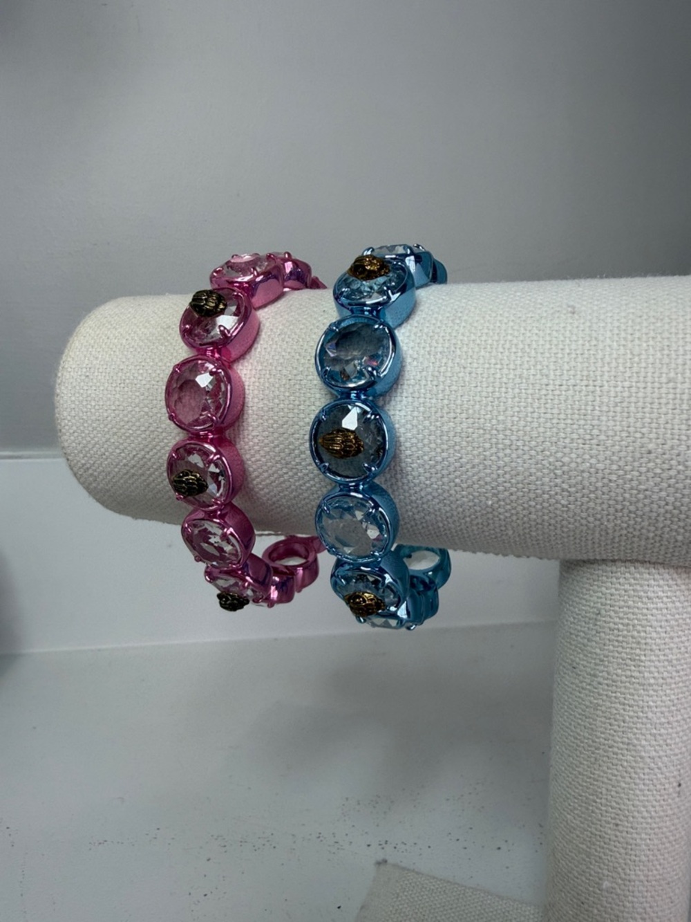 Kurt Geiger Pink and Blue Crystal Bracelet Set - Women's Jewelry